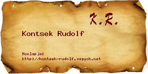 Kontsek Rudolf névjegykártya